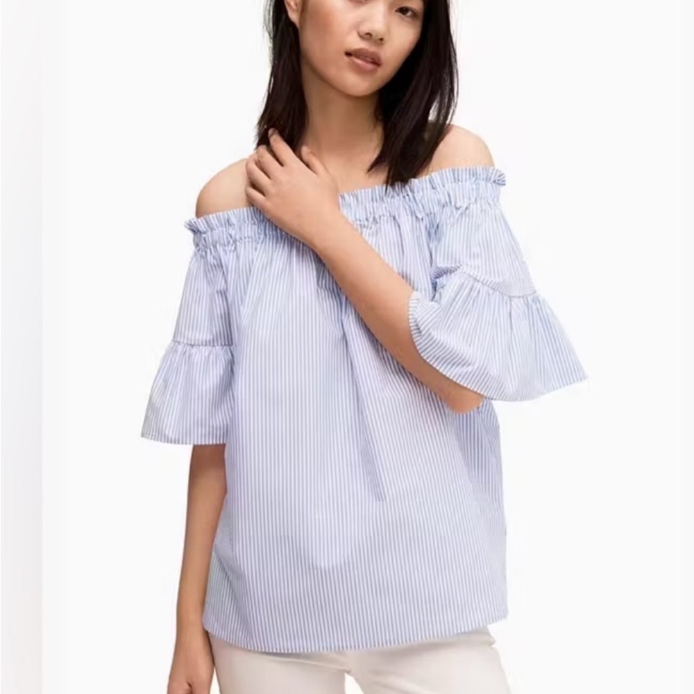 Kate Spade Blue and White Striped Blouse
